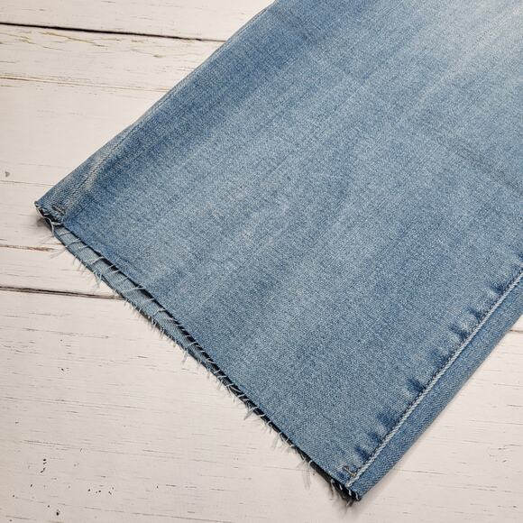 Liverpool Stride High Rise Wide Leg Jeans Cut Raw Hem Medium Weir Canyon Wash 14 - Picture 8 of 12